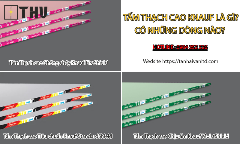 Các loại tấm thạch cao Knauf
