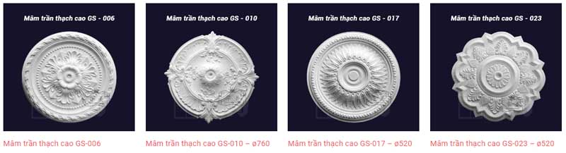 mâm trần thạch cao mạ vàng