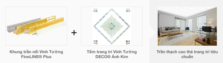 giải pháp trần thạch cao ánh kim 1