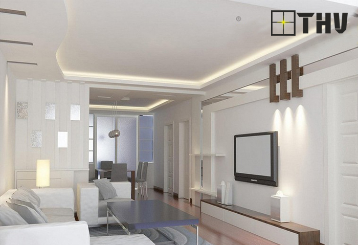 mẫu trần thạch cao phòng khách đẹp 15m 1