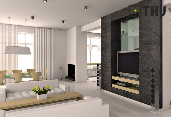 mẫu trần thạch cao phòng khách đẹp 15m