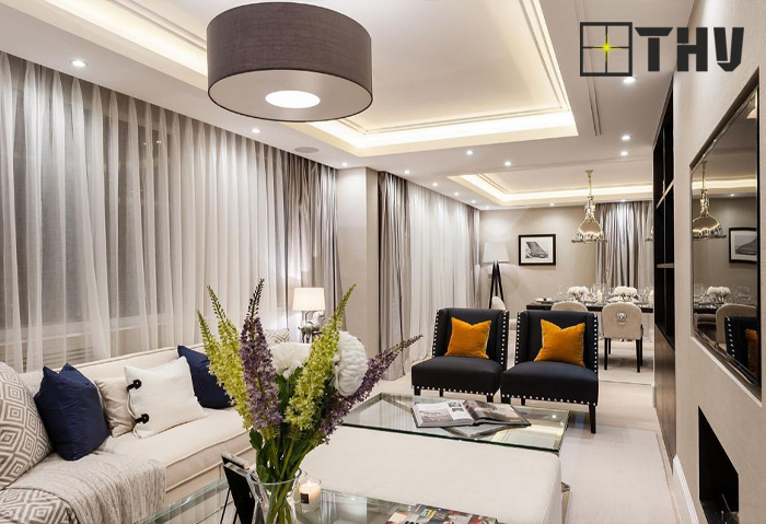 mẫu trần thạch cao phòng khách đẹp 20m 3