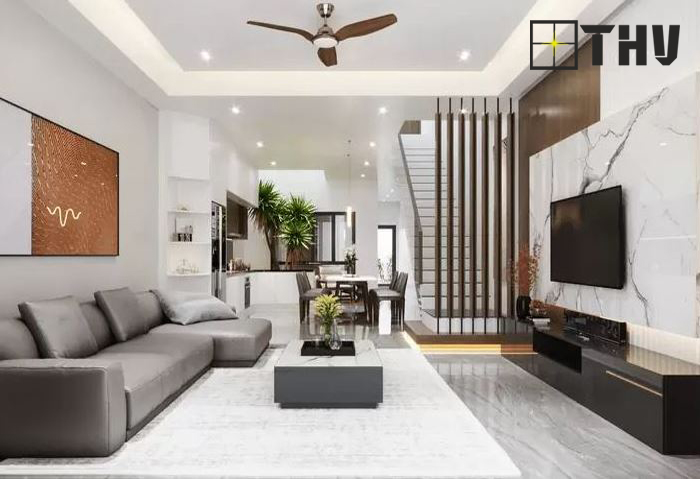 mẫu trần thạch cao phòng khách đẹp 25m 1