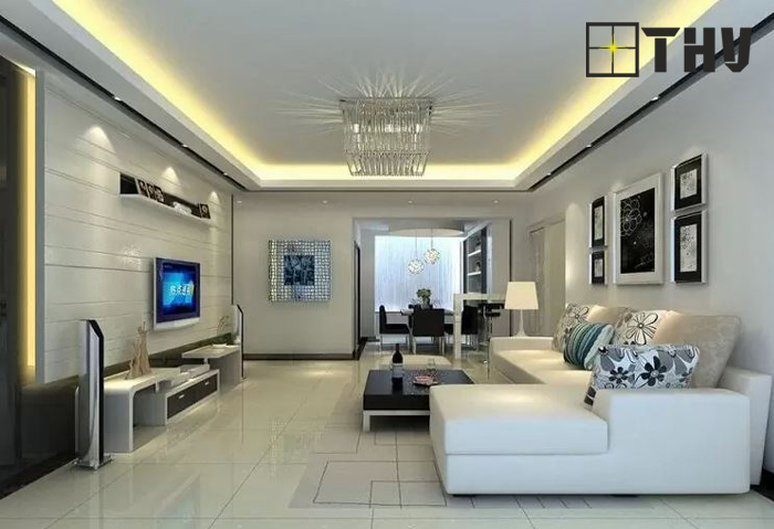 mẫu trần thạch cao phòng khách đẹp 25m