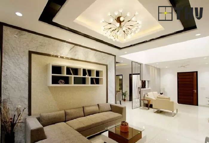 mẫu trần thạch cao phòng khách đẹp 30m 3