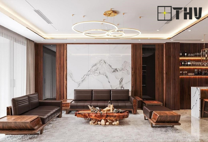 mẫu trần thạch cao phòng khách đẹp 30m