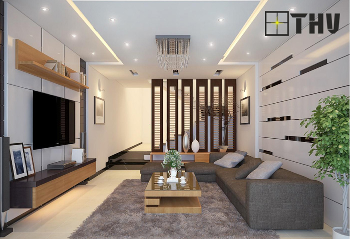 trần thạch cao phòng khách nhà ống 1