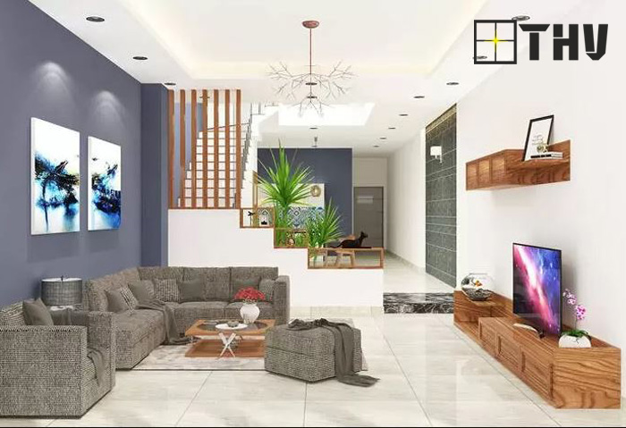 trần thạch cao phòng khách nhà ống 2