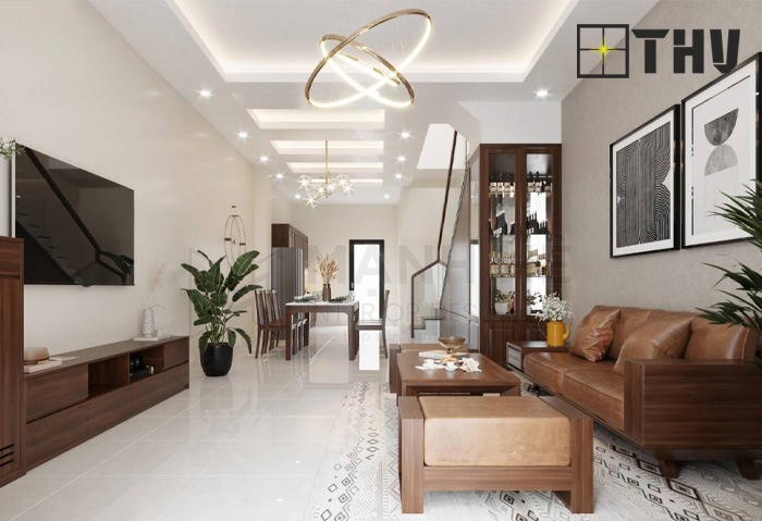 trần thạch cao phòng khách nhà ống 3