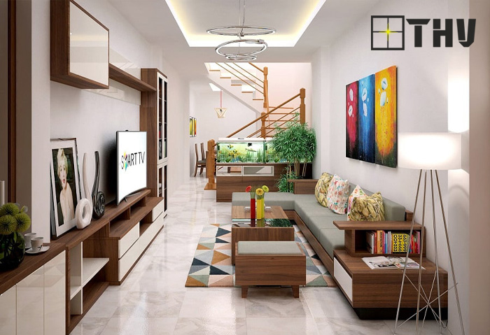 trần thạch cao phòng khách nhà ống 4