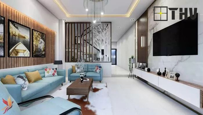 trần thạch cao phòng khách nhà ống 8