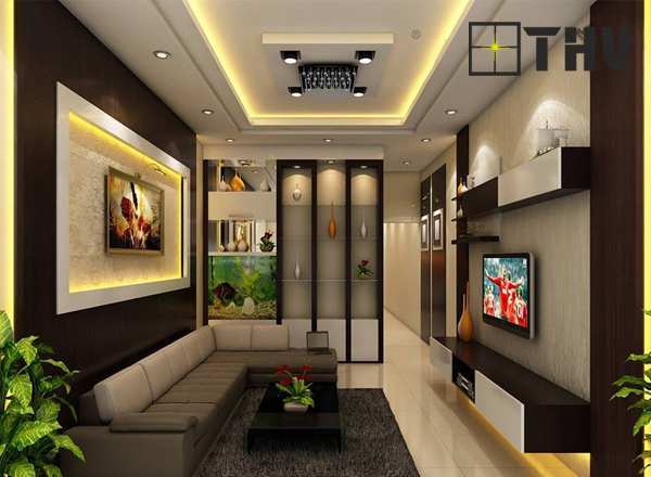 trần thạch cao phòng khách nhỏ 1