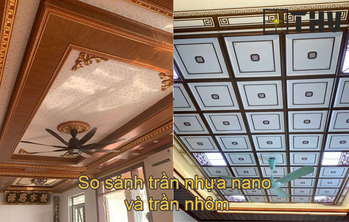 So sánh trần nhựa nano và trần nhôm