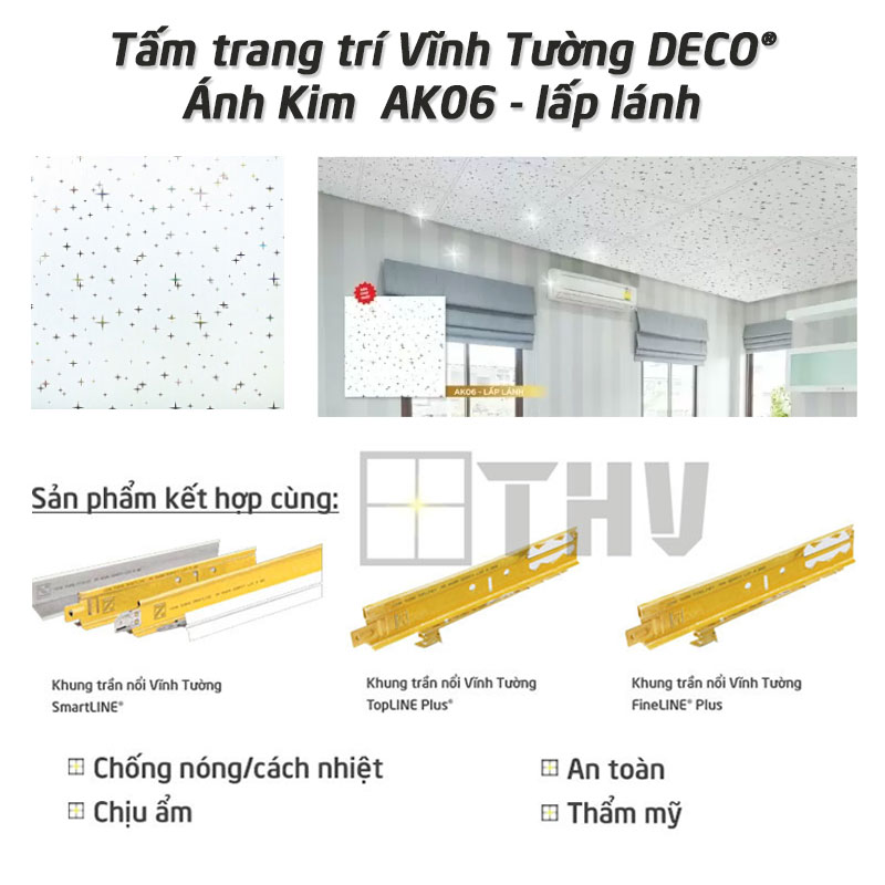 Tấm trang trí Vĩnh Tường DECO® Ánh Kim AK06 – lấp lánh
