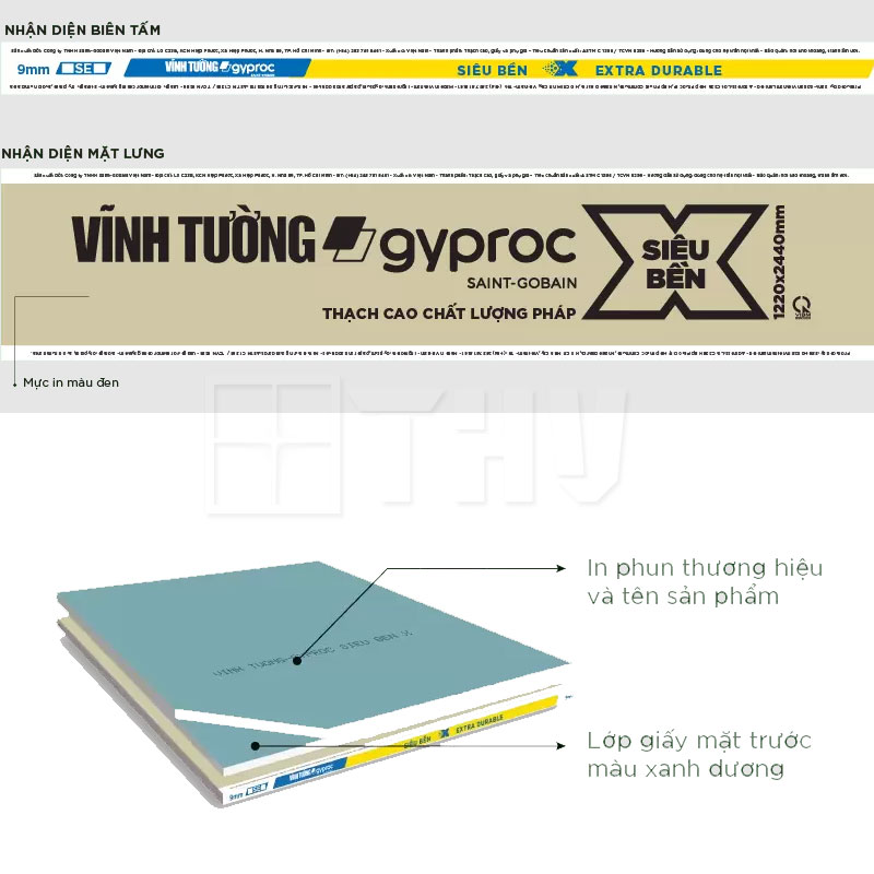 Tấm thạch cao siêu Bền X Vĩnh Tường-Gyproc